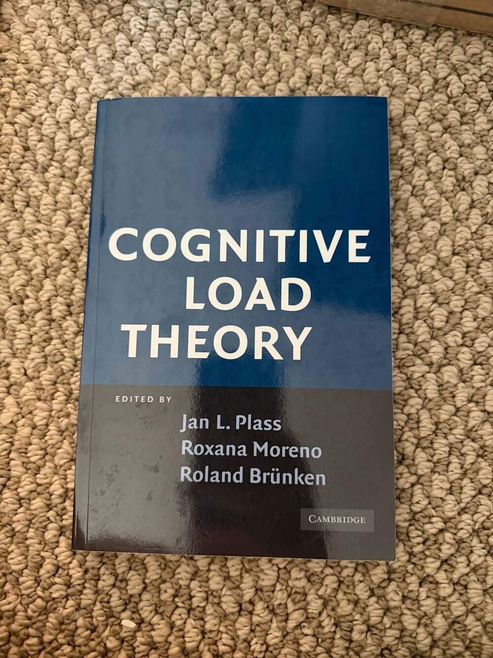 Cognitive Load Theory by Jan L. Plass, Roxana Moreno, and Roland Brünken